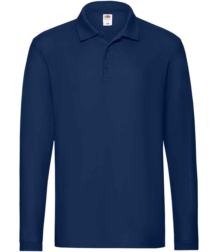 Fruit of the Loom Premium Long Sleeve Cotton Pique Polo Shirt