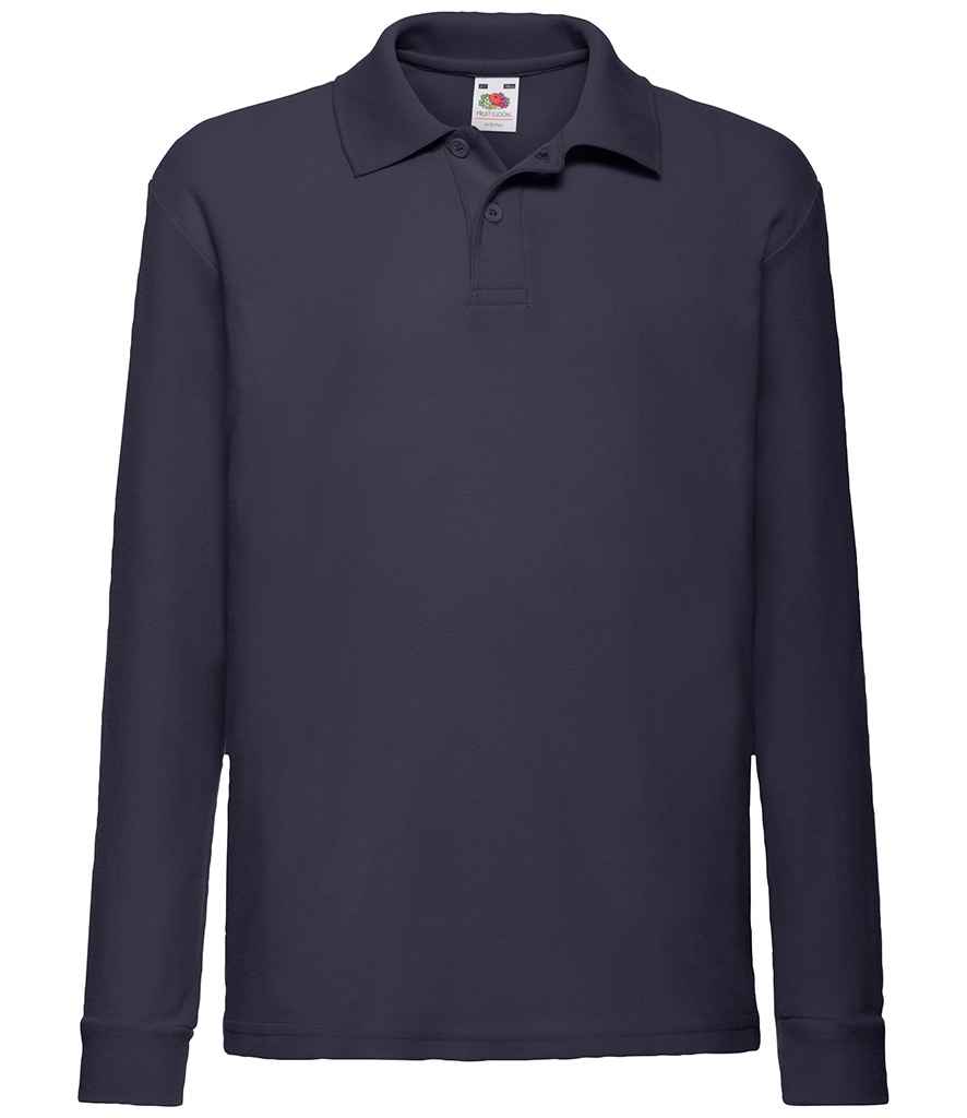 Fruit of the Loom Kids Long Sleeve Poly/Cotton Pique Polo Shirt