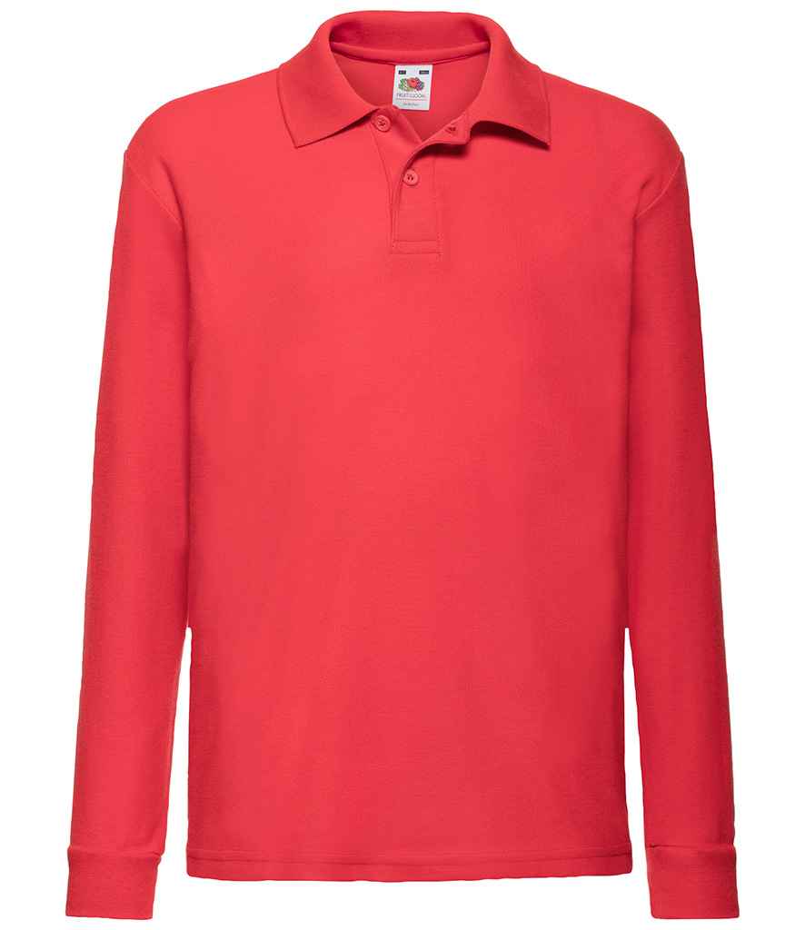 Fruit of the Loom Kids Long Sleeve Poly/Cotton Pique Polo Shirt